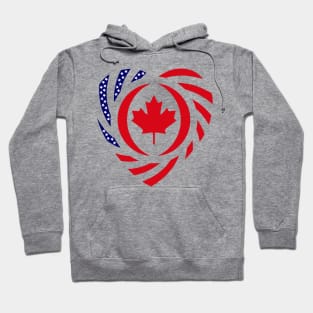 Canadian American Multinational Patriot Flag (Heart) Hoodie